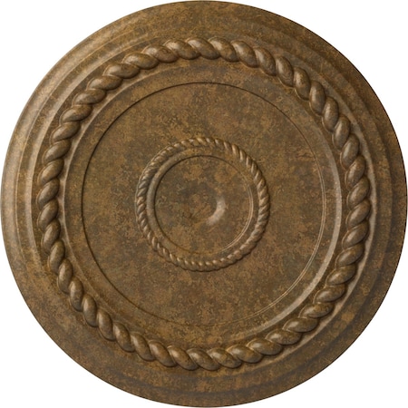 Ekena Millwork Alexandria Rope Ceiling Medallion (Fits Canopies up to 4 5/8"), 19 5/8"OD x 1 1/2"P, Rubbed Bronze CM18ALRZS